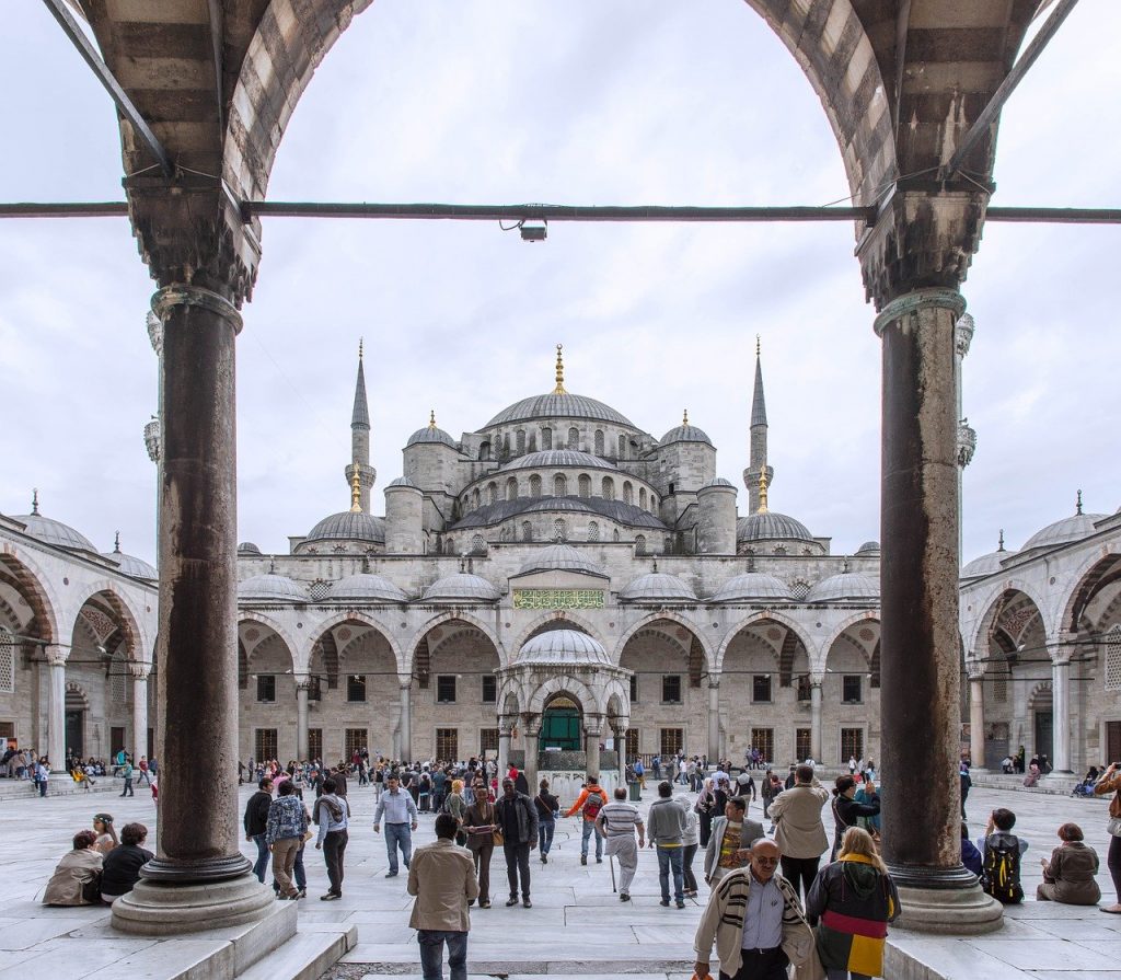 A photo of Istanbul with tourists