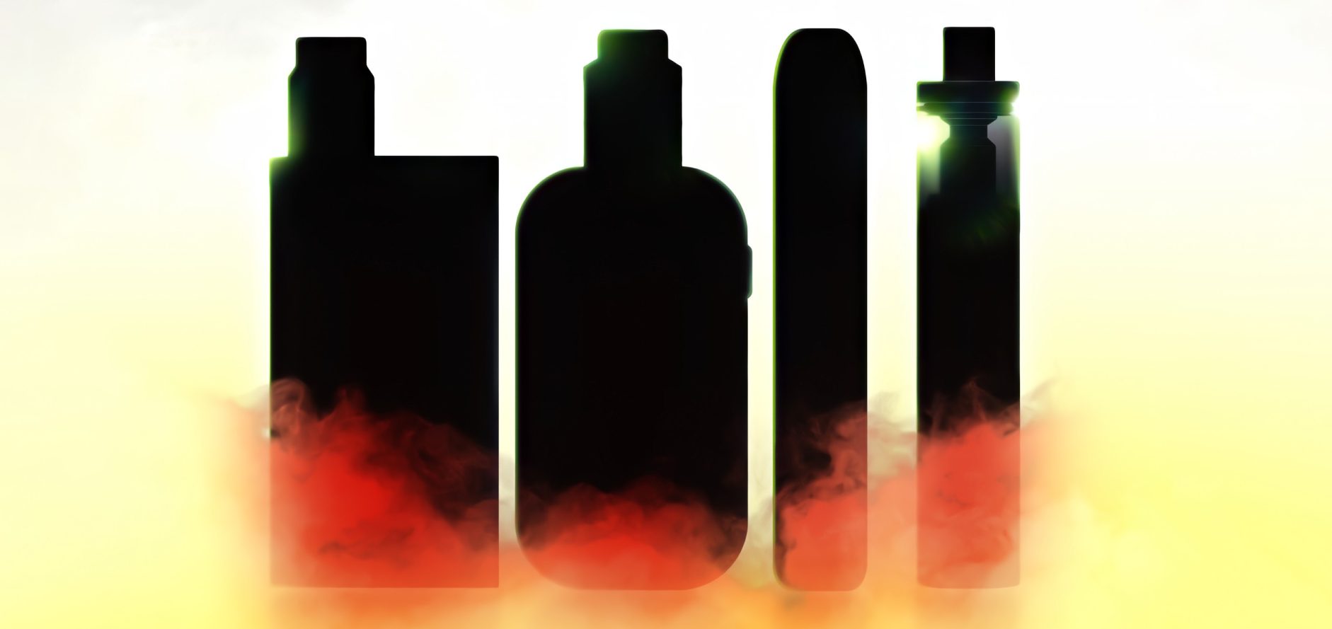 silhouette of different vaping mods