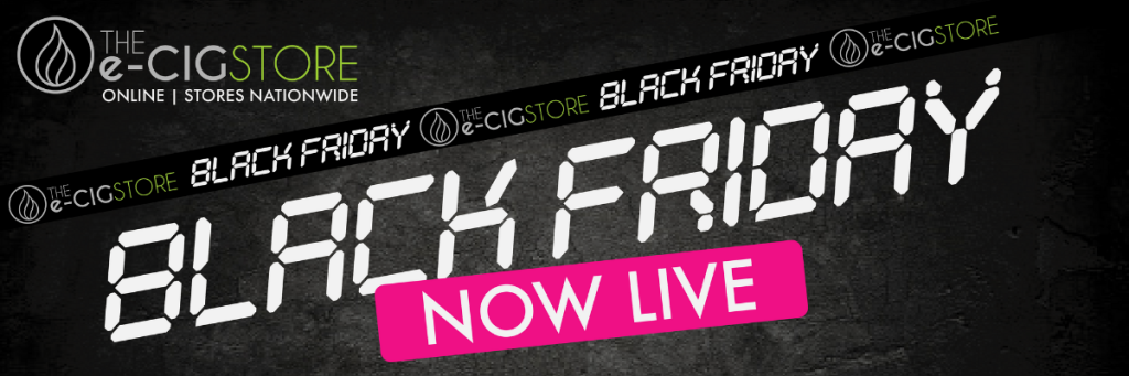 The Ecigstore Black Friday promotional now live banner