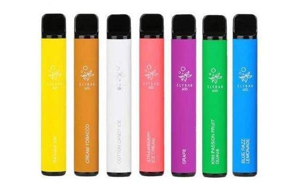 Elf Bar 600 disposable vape in 7 different flavours