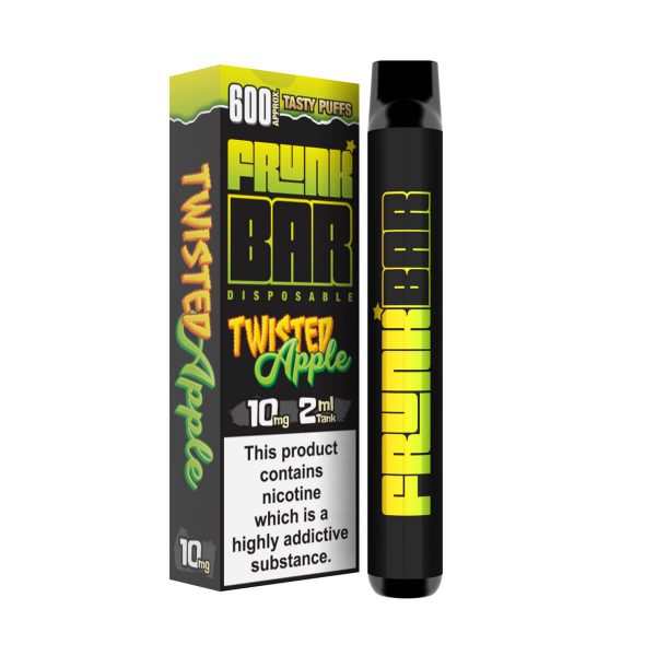 Frunk Bar disposable 10mg vape device in flavour twisted apple