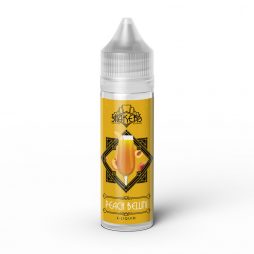 vapable shakers peach bellini shortfill 50ml e-liquid bottle with yellow label