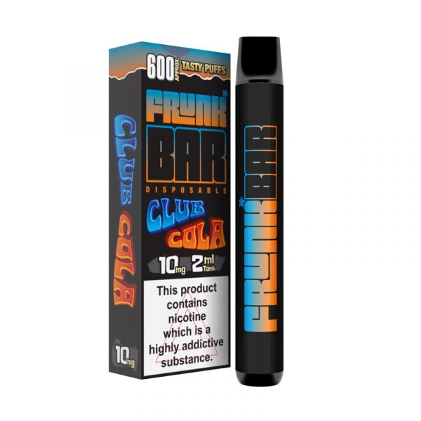 club cola, cola flavoured disposable vape device from Frunk Bar