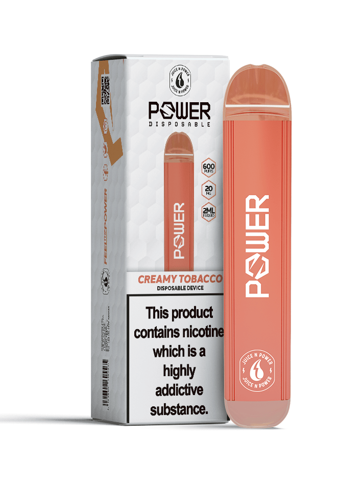creamy tobacco flavoured disposable from Juice N Power