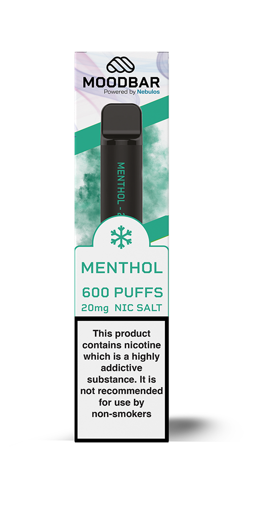 moodbar disposable vape in the flavour menthol 20mg nic salt