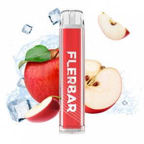 apple ice flavoured flerbar disposable vape in the colour red